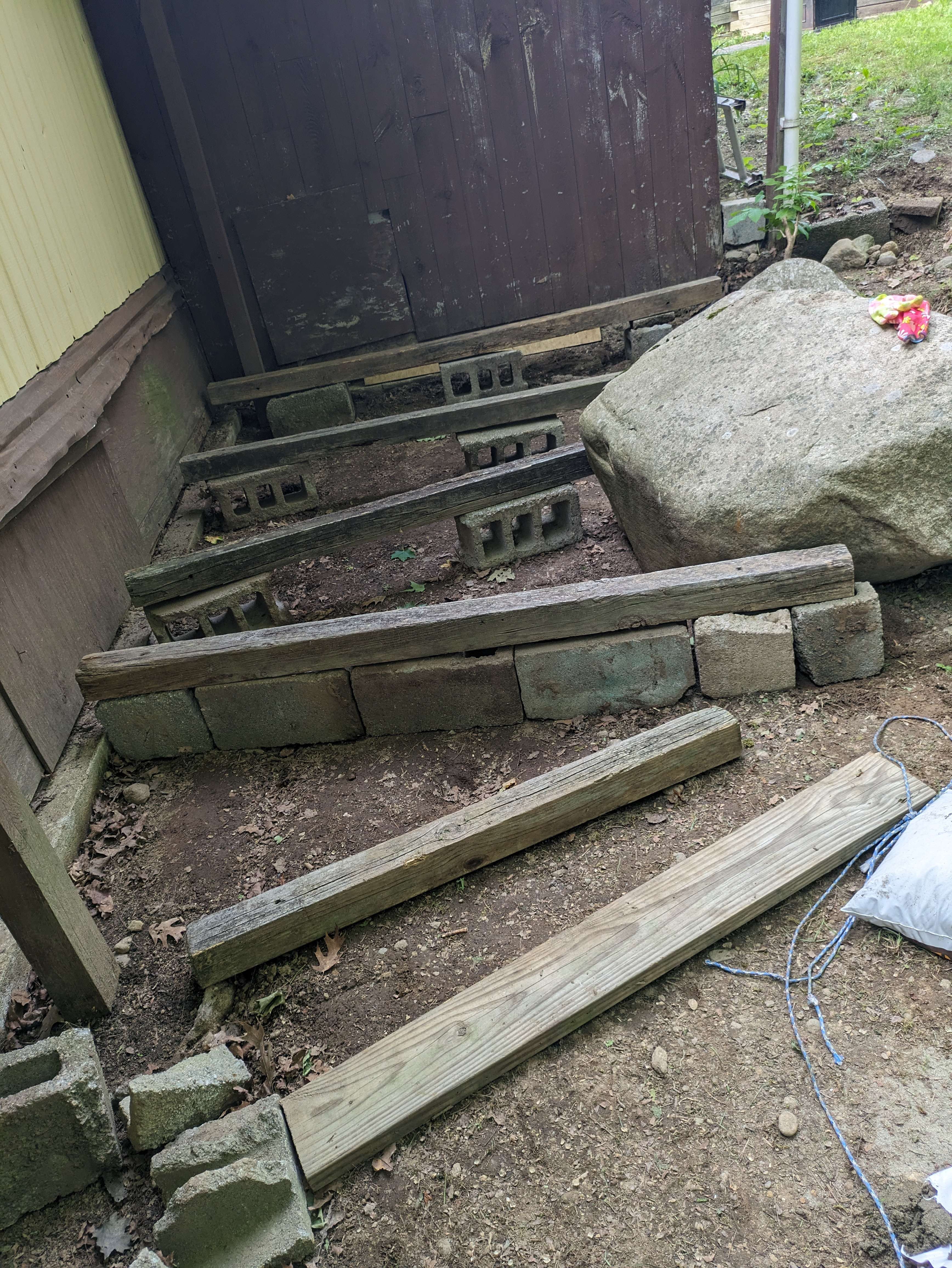 Outdoor area before the pond transformation